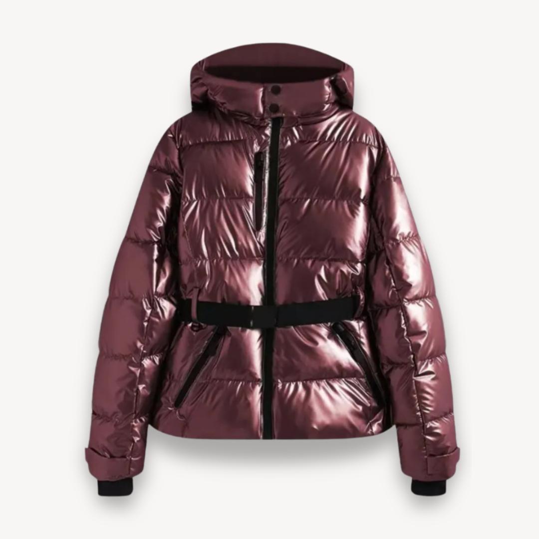 Hooded Belted Puffer Jacket for Women – Modern Quilted Style