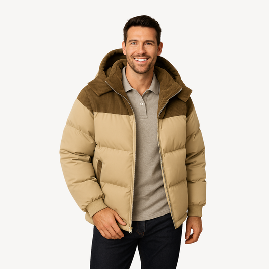 Men’s Hooded Puffer Jacket – Modern Quilted Style