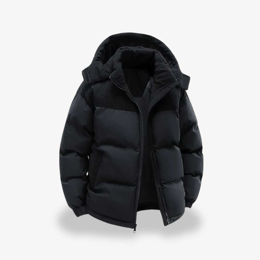 Men’s Hooded Puffer Jacket – Modern Quilted Style
