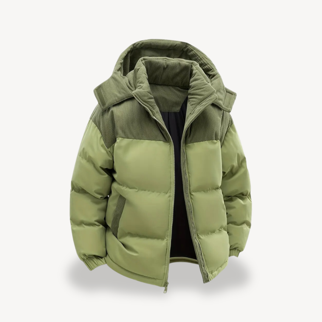 Men’s Hooded Puffer Jacket – Modern Quilted Style