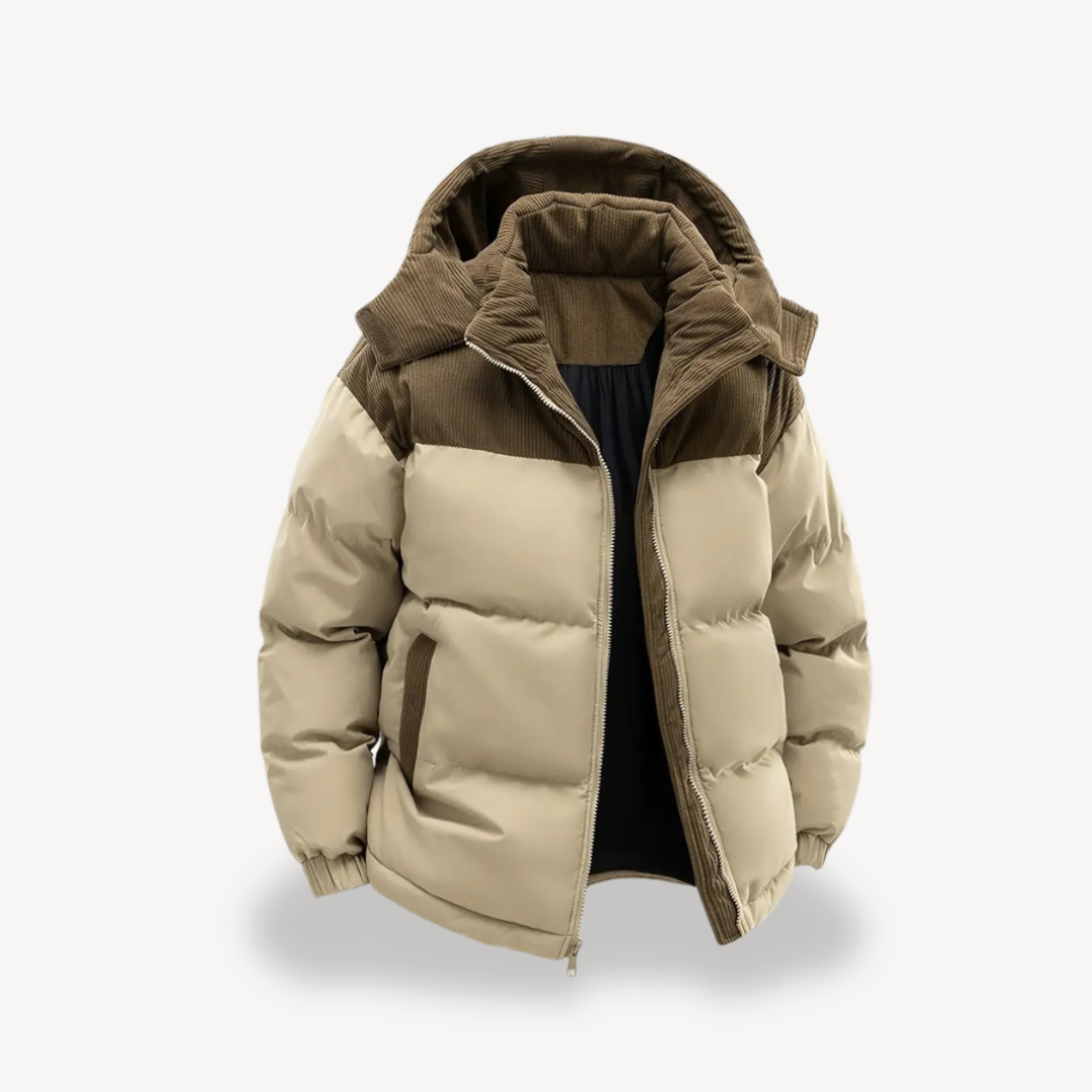 Men’s Hooded Puffer Jacket – Modern Quilted Style