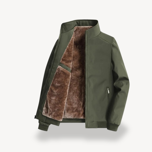 Men’s Sherpa-Lined Zip Jacket – Casual Everyday Style