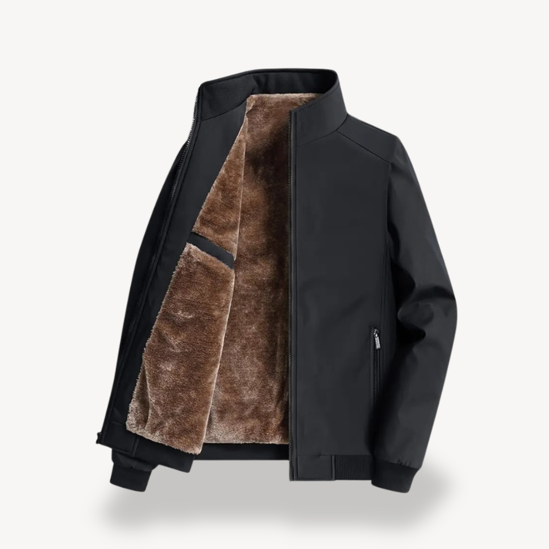 Men’s Sherpa-Lined Zip Jacket – Casual Everyday Style