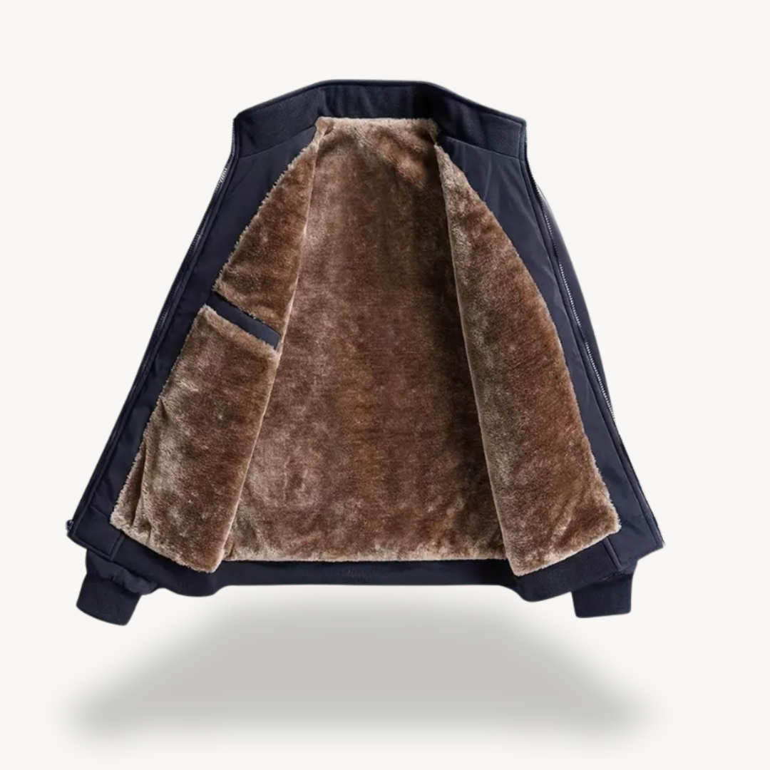 Men’s Sherpa-Lined Zip Jacket – Casual Everyday Style