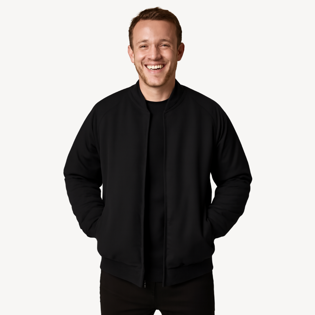 Men’s Zip-Up Bomber Jacket – Clean Everyday Style