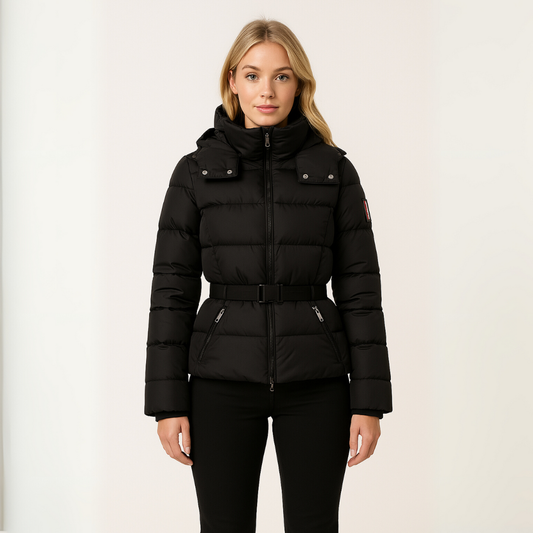 Tailored Belted Puffer Jacket for Women – Winter Edition